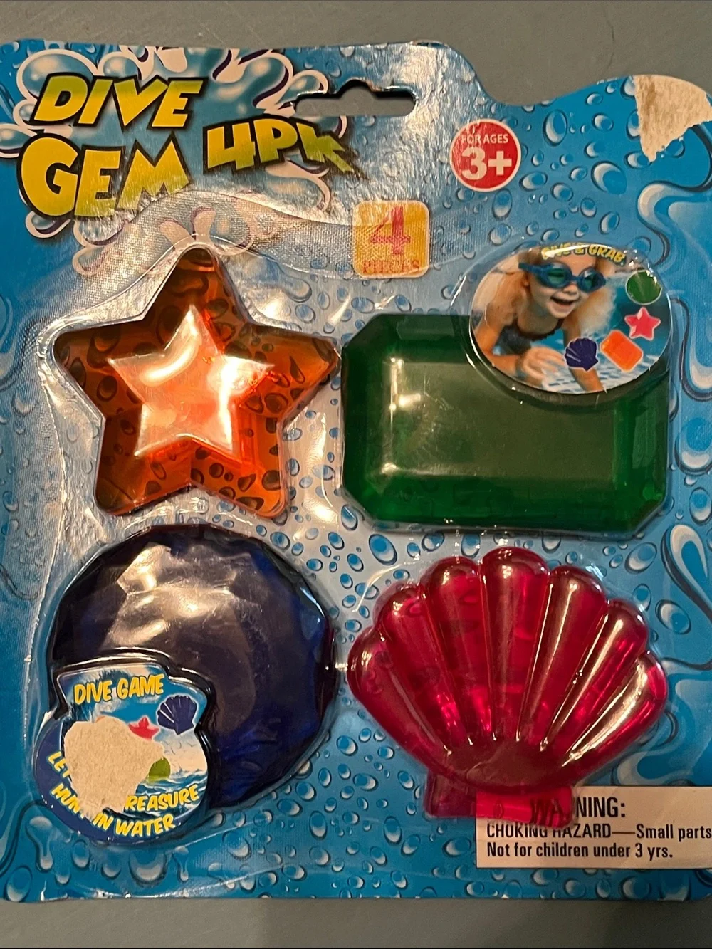 NEW 3 sets of POOL DIVE fun- gems, fish, rings 9 total